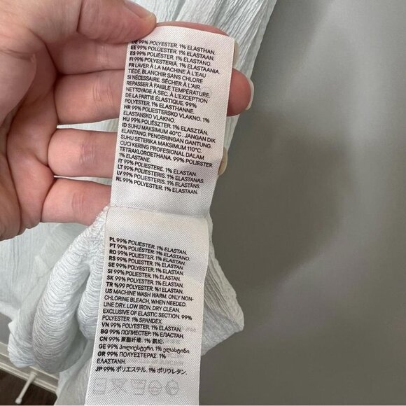 H&M Womens Size Medium Pale Grey Shirred Bodice Gauzy Midi Dress Sleeveless - Picture 7 of 10